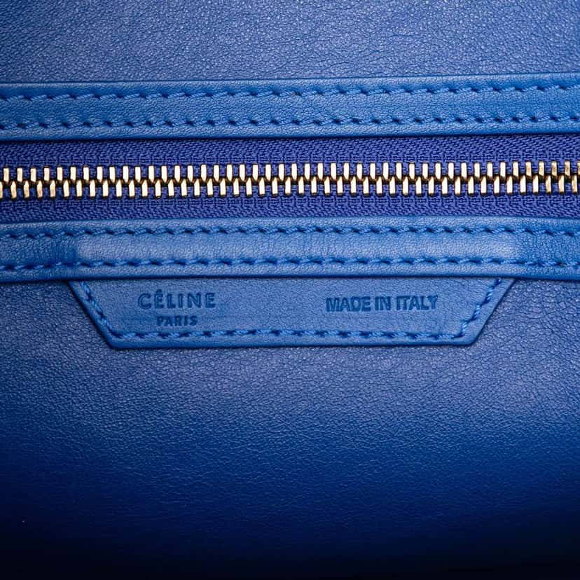 Celine Mini Smooth Calfskin Luggage Tote Blue Leather Good condition - Box View