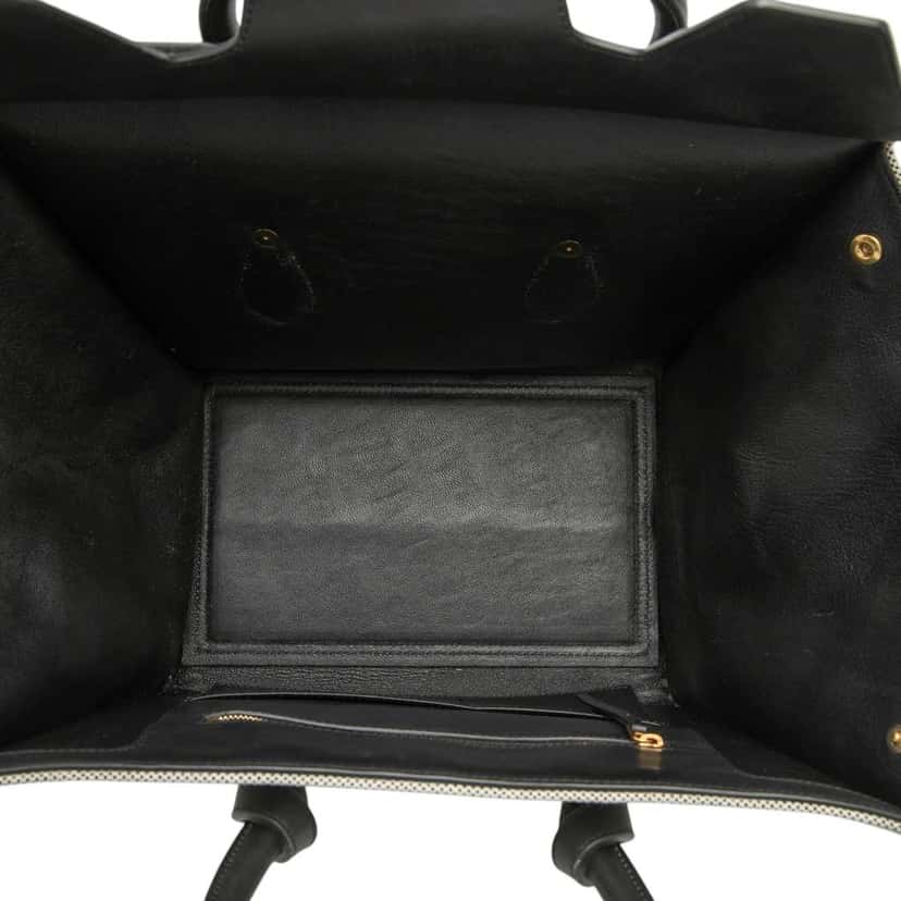 Celine Small Bicolor Canvas and Calfskin Tie Knot Handbag Grey Canvas Good condition - Model View