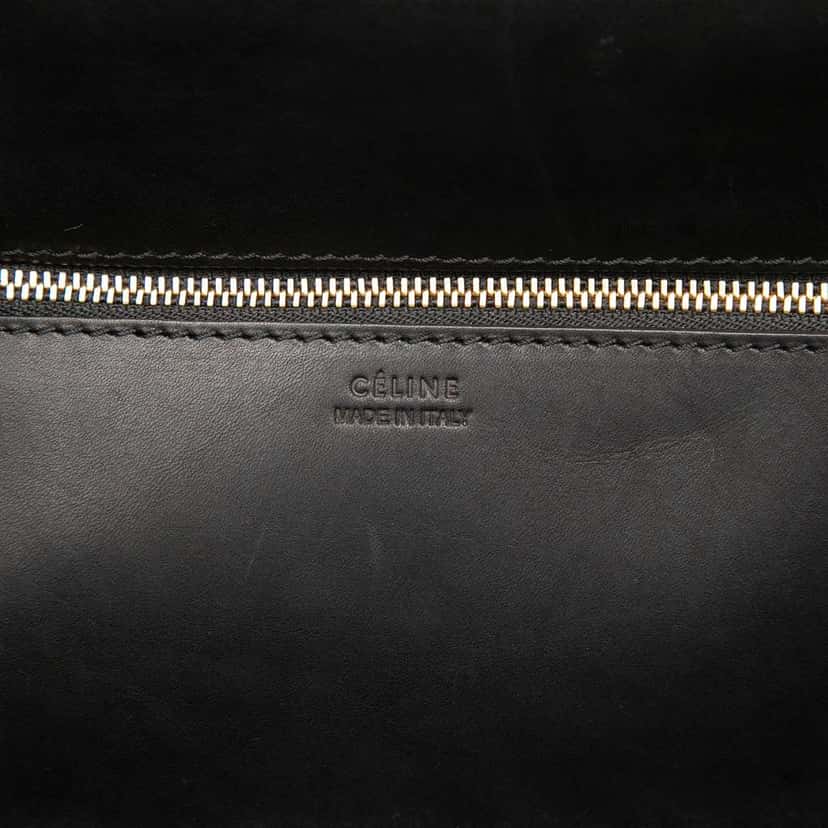 Celine Small Bicolor Canvas and Calfskin Tie Knot Handbag Grey Canvas Good condition - Box View