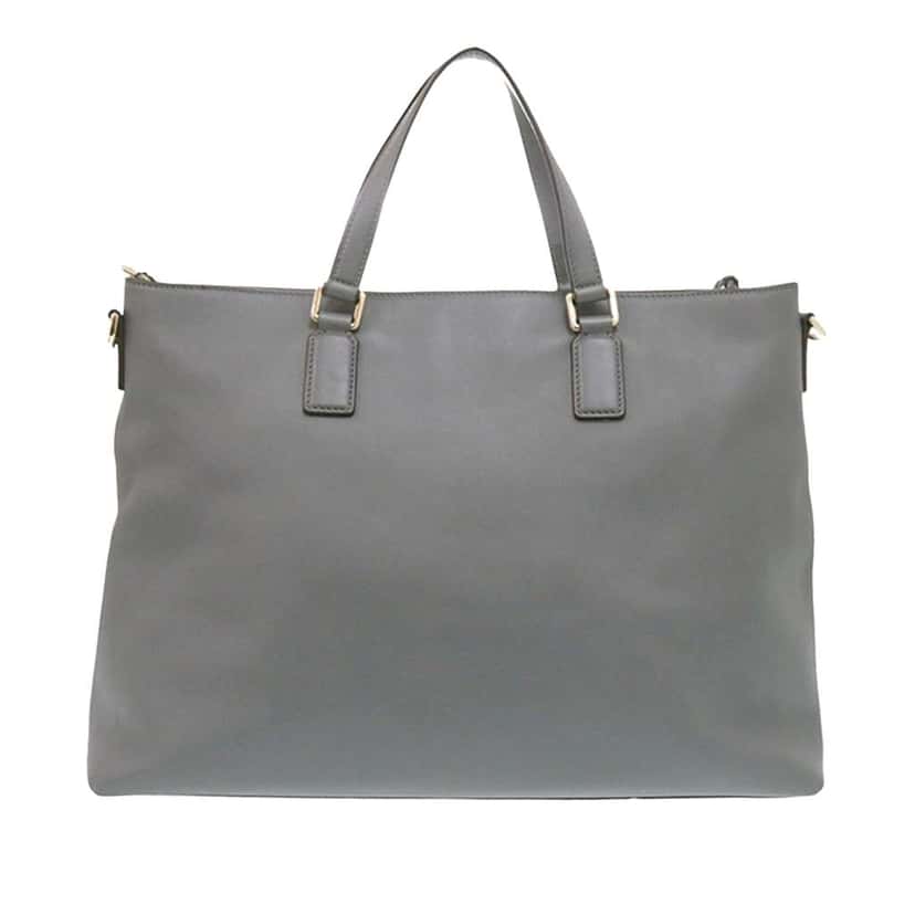 Gucci Leather Bamboo Tassel Satchel Grey Leather Good condition - Back View