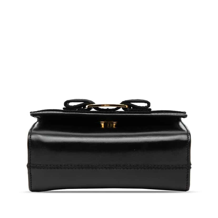Salvatore Ferragamo Mini Leather Vara Bow Chain Crossbody Black Leather Good condition - Inside View