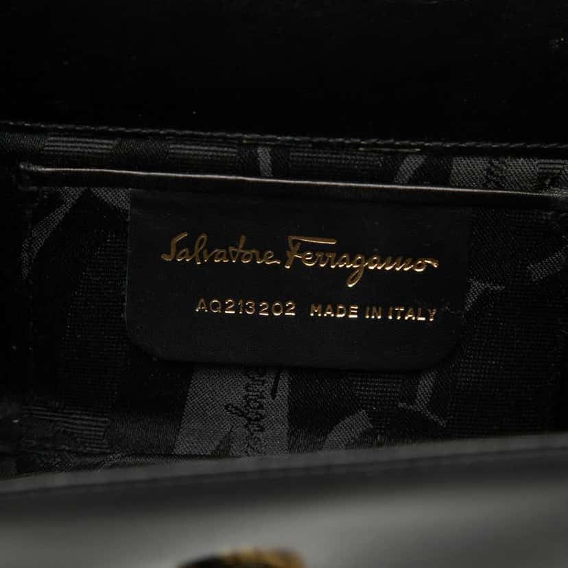 Salvatore Ferragamo Mini Leather Vara Bow Chain Crossbody Black Leather Good condition - Box View