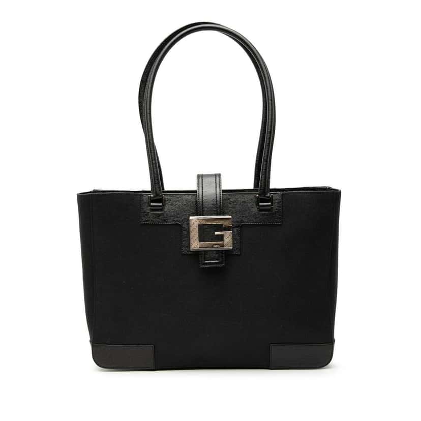 Gucci Canvas Square G Tote Black Canvas Good condition - Front View