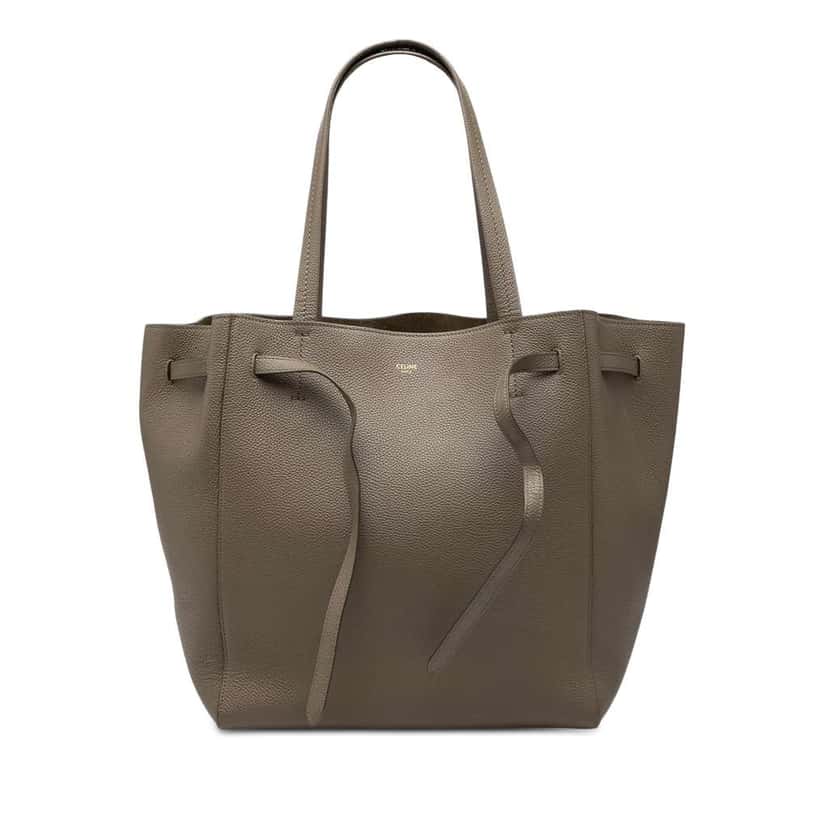 Celine Small Grained Calfskin Phantom Cabas Tote Brown Leather Good condition - Front View