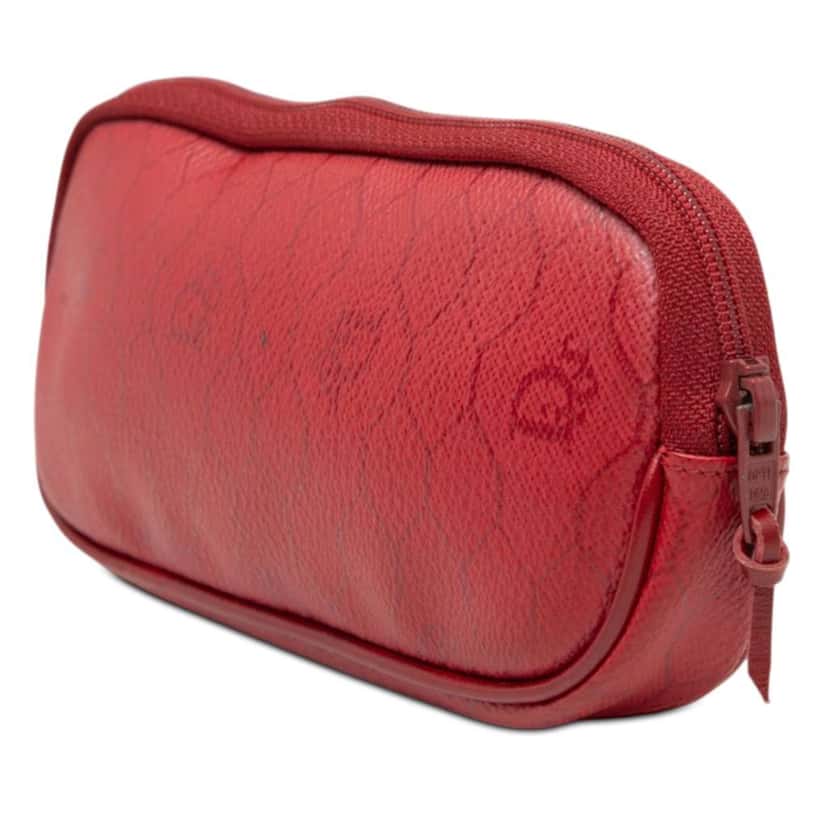 Dior Honeycomb Coated Canvas Pouch Red Canvas Good condition - Back View
