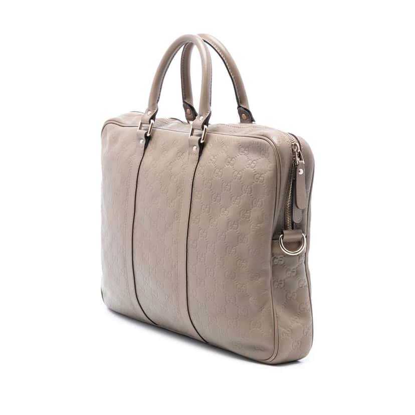 Gucci Guccissima Business Bag Brown Leather Good condition - Back View