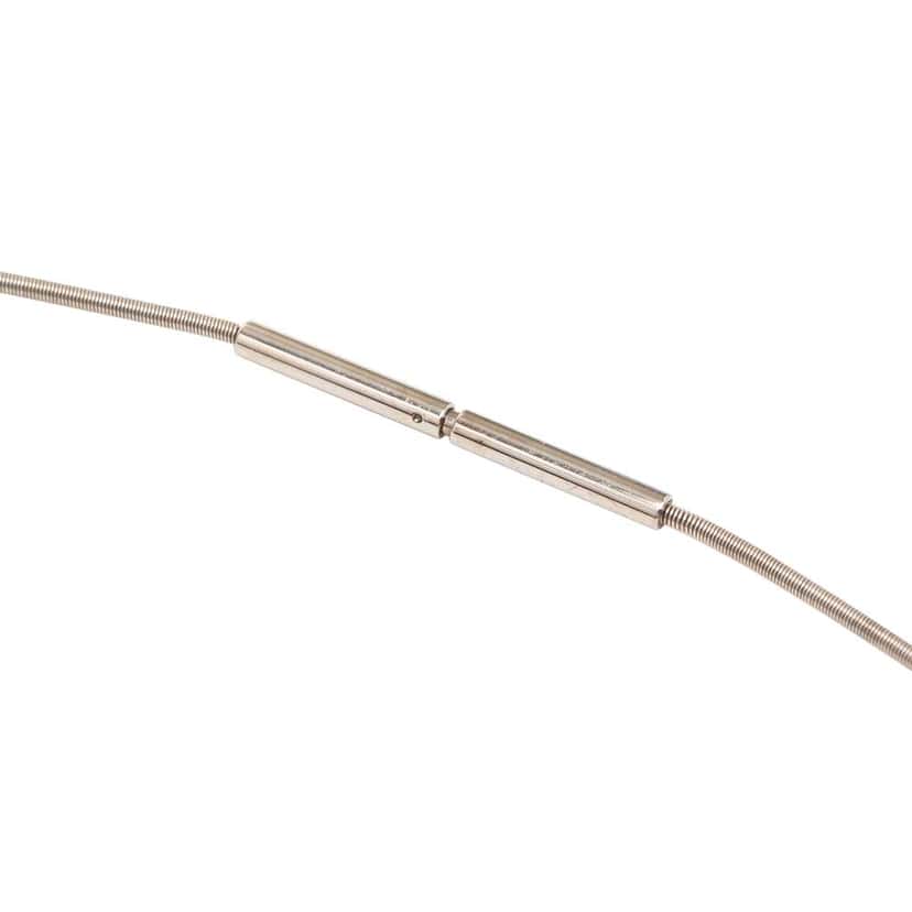 Hermès Palladium Plated Enamel Cage dH Cube Necklace Silver Metal Good condition - Model View