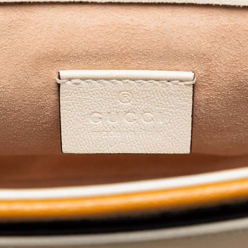 Gucci Mini GG Supreme and Calfskin Padlock Flap Pocket Satchel Brown Canvas Good condition - Box View