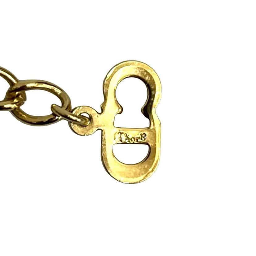 Dior Gold Plated CD Logo Pendant Necklace Gold Metal Good condition - Model View