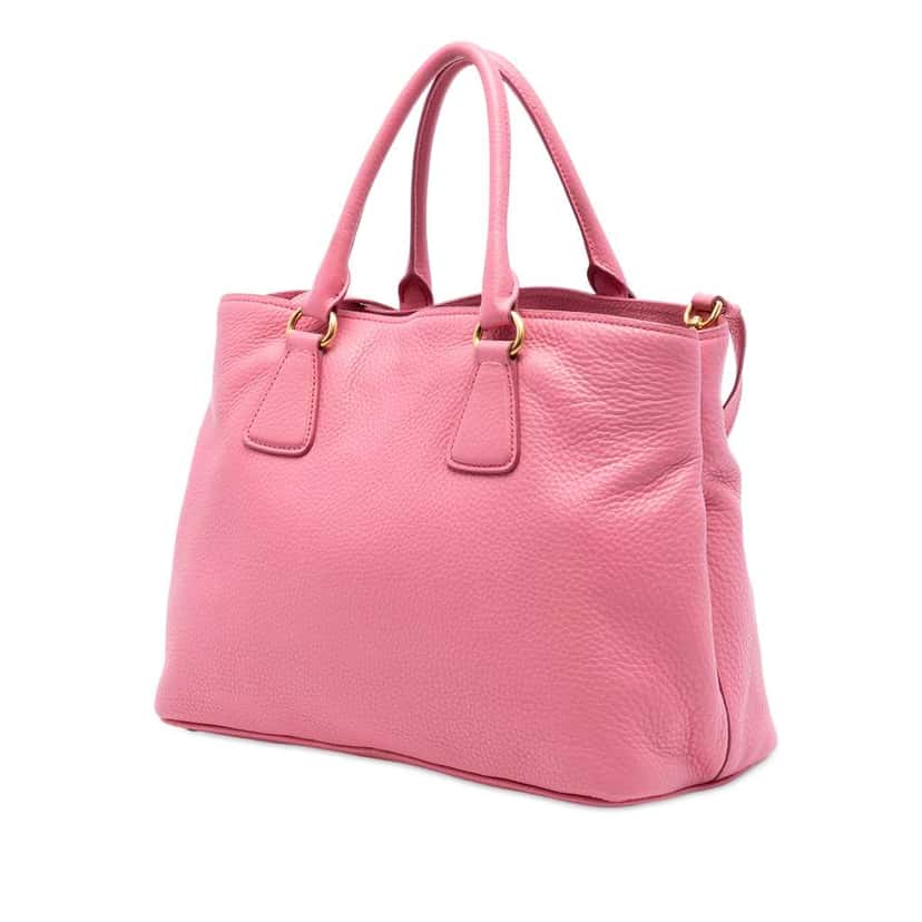 Prada Vitello Daino Open Convertible Tote Pink Leather Good condition - Back View