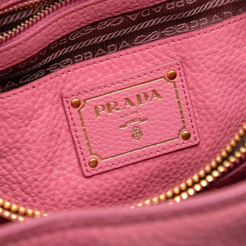 Prada Vitello Daino Open Convertible Tote Pink Leather Good condition - Box View