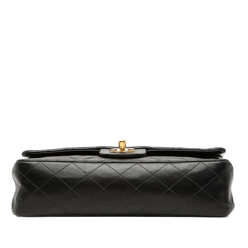 Chanel Medium Classic Lambskin Double Flap Black Leather Good condition - Inside View