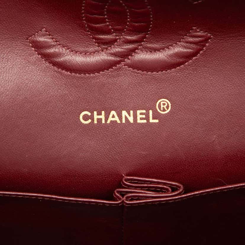 Chanel Medium Classic Lambskin Double Flap Black Leather Good condition - Box View