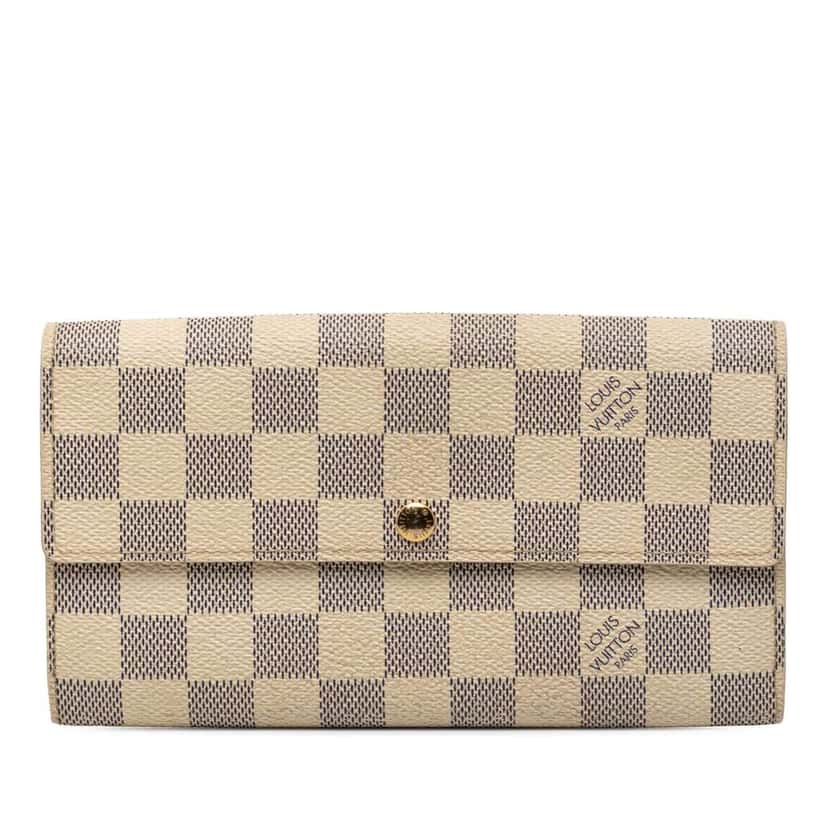 Louis Vuitton Damier Azur Sarah Wallet White Fair condition - Front View