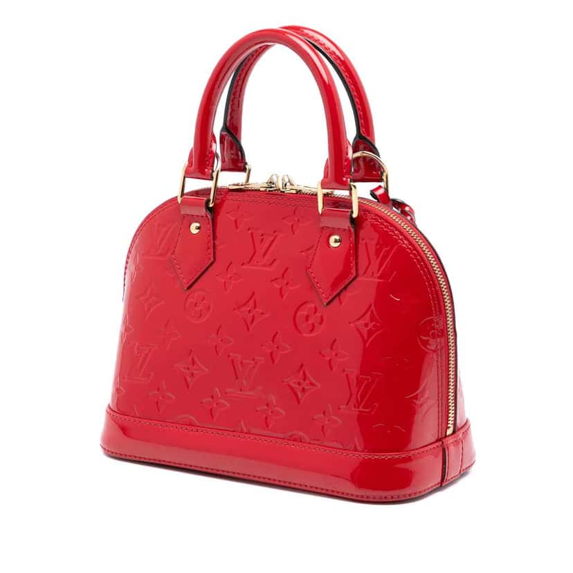Louis Vuitton Monogram Vernis Alma BB Red Leather Good condition - Back View