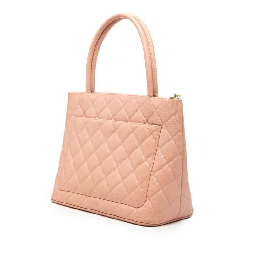 Chanel Caviar Medallion Tote Pink Leather Fair condition - Back View
