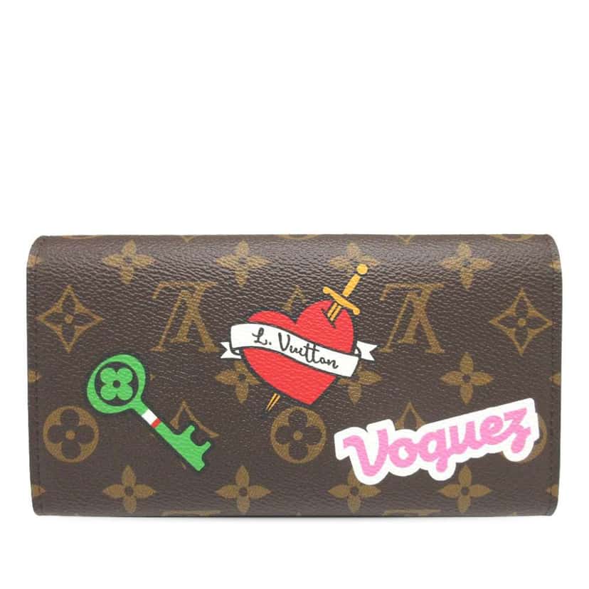 Louis Vuitton Monogram Patches Sarah Wallet Brown Good condition - Back View