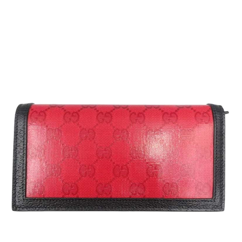 Gucci Adidas GG Supreme Wallet on Chain Red Canvas Good condition - Back View