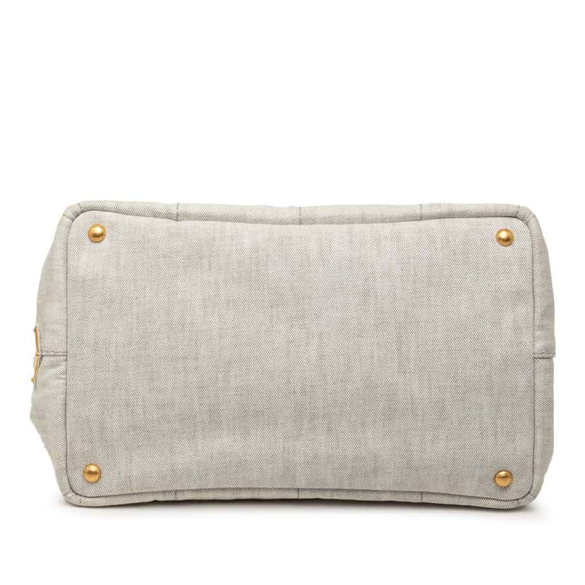 Prada Denim Canapa Logo Tote Grey Denim Good condition - Inside View