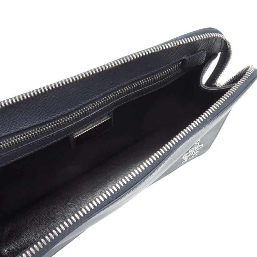 Prada Saffiano Lux Business Bag Blue Leather Good condition - Model View