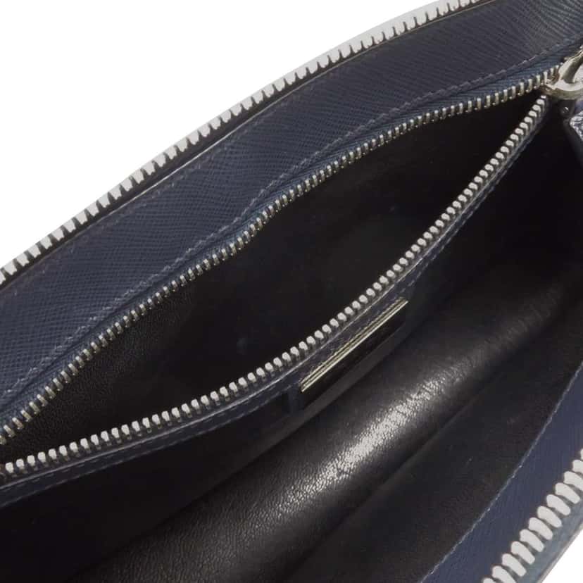 Prada Saffiano Lux Business Bag Blue Leather Good condition - Box View