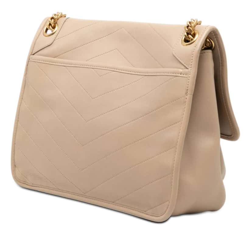 Saint Laurent Medium Calfskin Niki Beige Leather Good condition - Back View