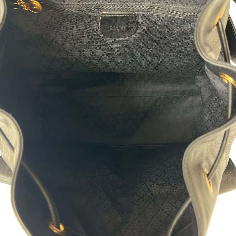 Gucci Leather Bamboo Backpack Black Leather Good condition - Box View