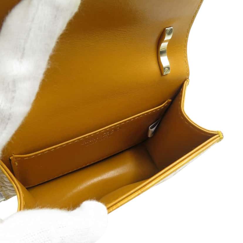 Jimmy Choo Mini Croc Embossed Leather Paris Crossbody Yellow Leather Good condition - Inside View