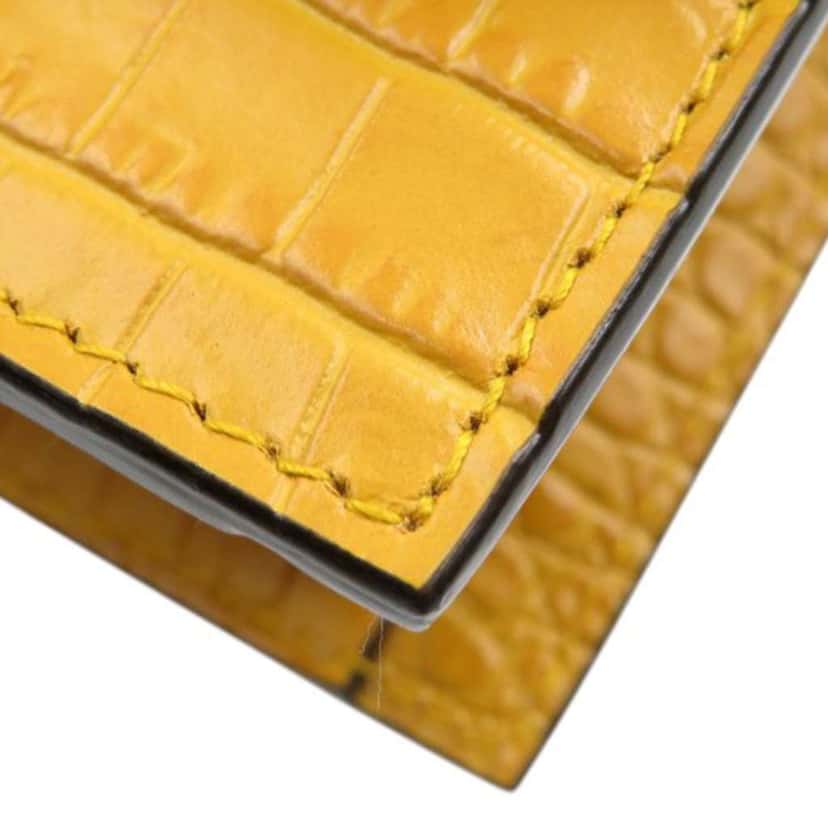 Jimmy Choo Mini Croc Embossed Leather Paris Crossbody Yellow Leather Good condition - Box View