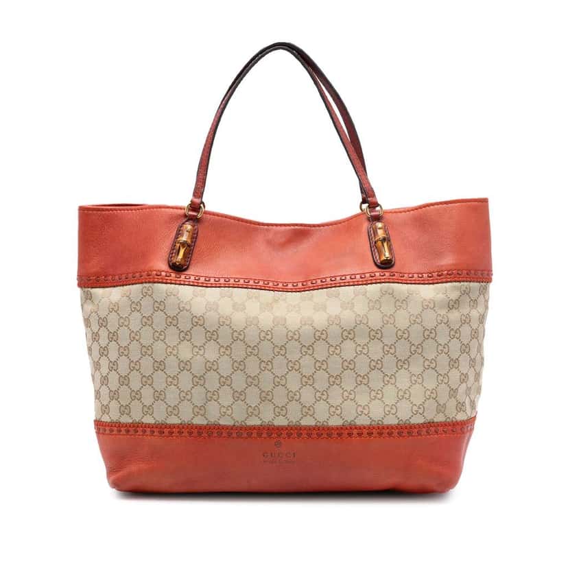 Gucci Large GG Canvas Laidback Crafty Tote Beige Good condition - Front View