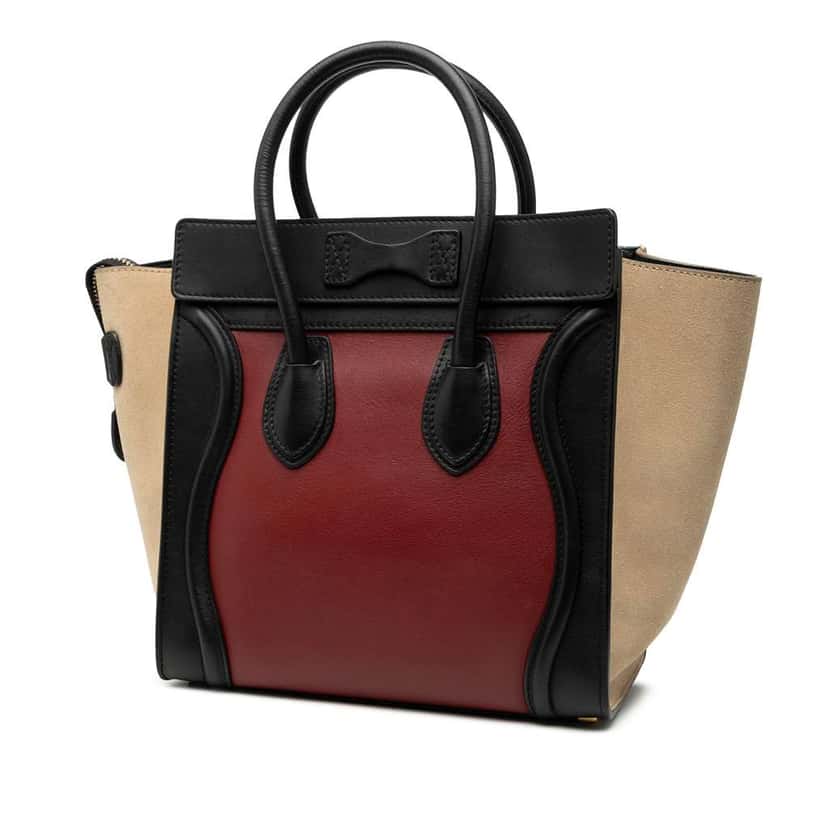 Celine Micro Tricolor Leather Luggage Tote Red Leather Good condition - Back View