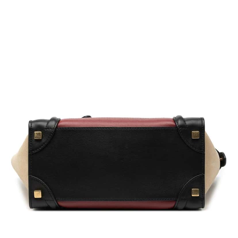 Celine Micro Tricolor Leather Luggage Tote Red Leather Good condition - Inside View