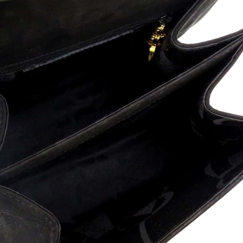 Salvatore Ferragamo Small Suede Gancini Iconic Top Handle Bag Black Leather Good condition - Model View