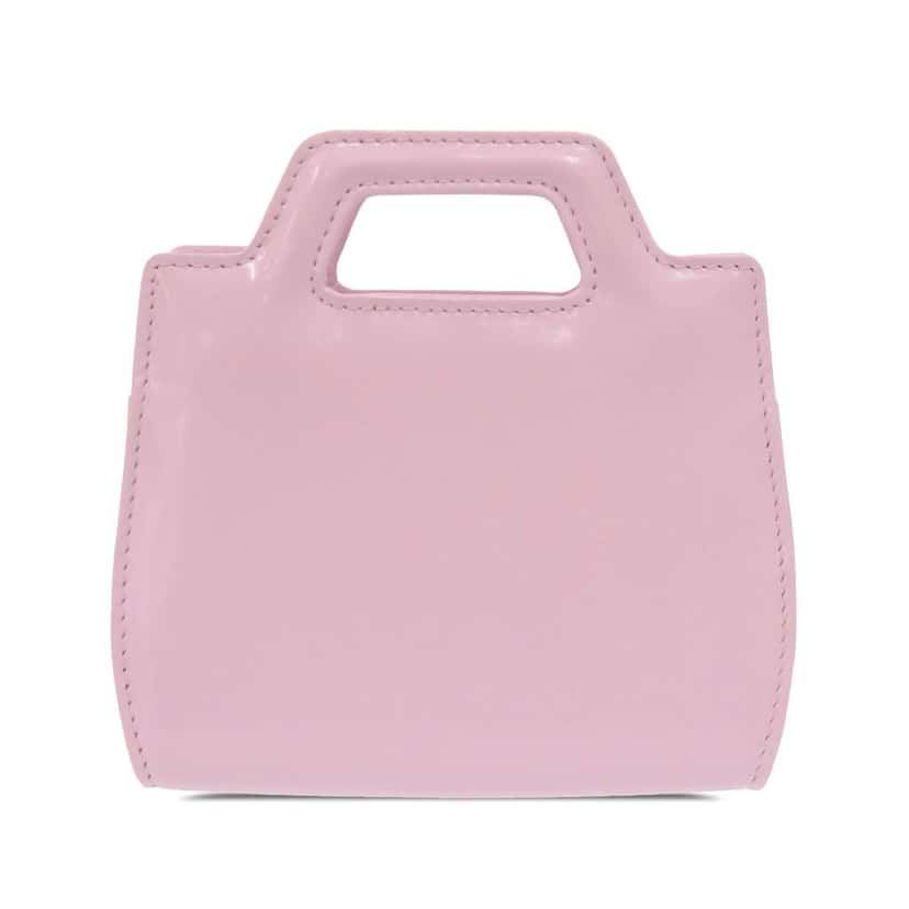 Salvatore Ferragamo Mini Brushed Calfskin Wanda Top Handle Bag Pink Leather Good condition - Back View