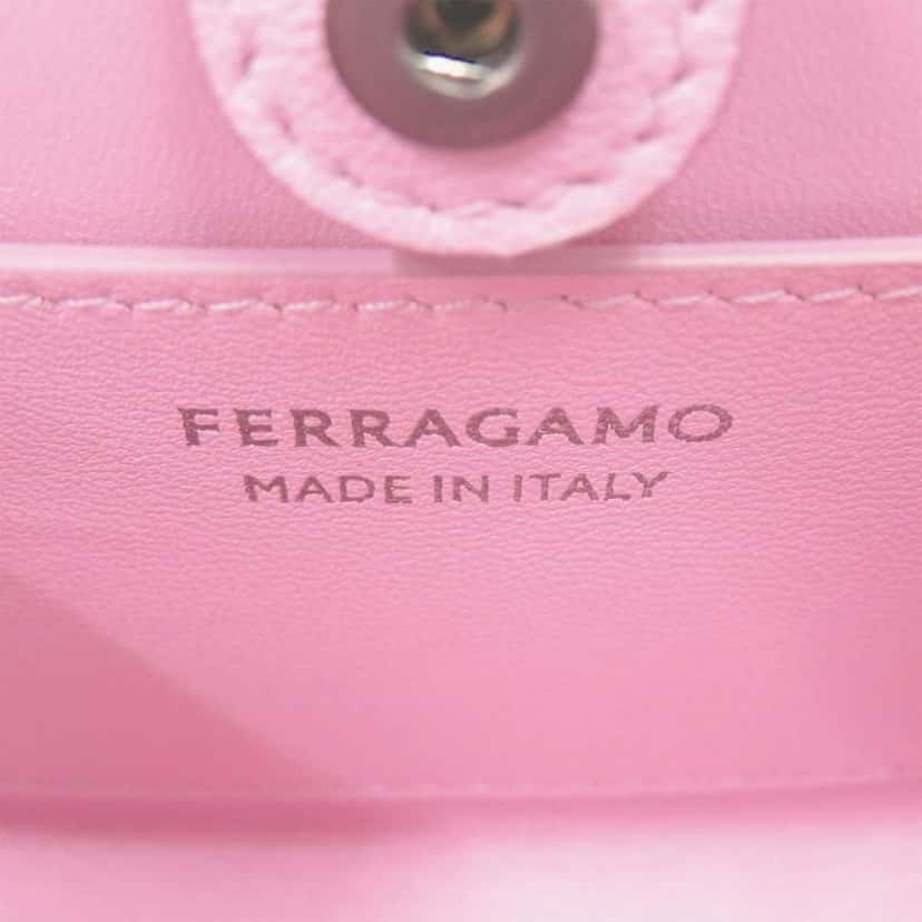 Salvatore Ferragamo Mini Brushed Calfskin Wanda Top Handle Bag Pink Leather Good condition - Box View