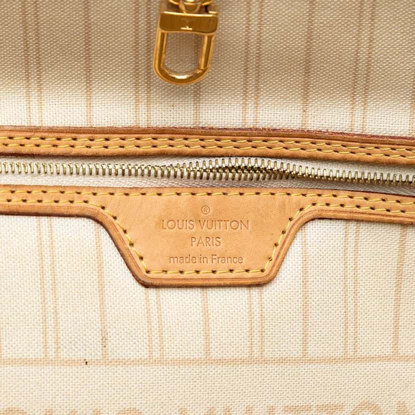 Louis Vuitton Damier Azur Neverfull MM White Good condition - Box View