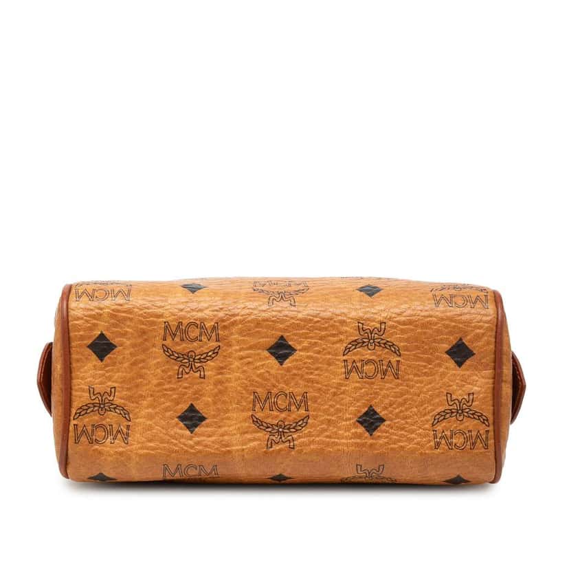 Mcm Mini Visetos Coated Canvas Boston Bag Brown Canvas Good condition - Inside View