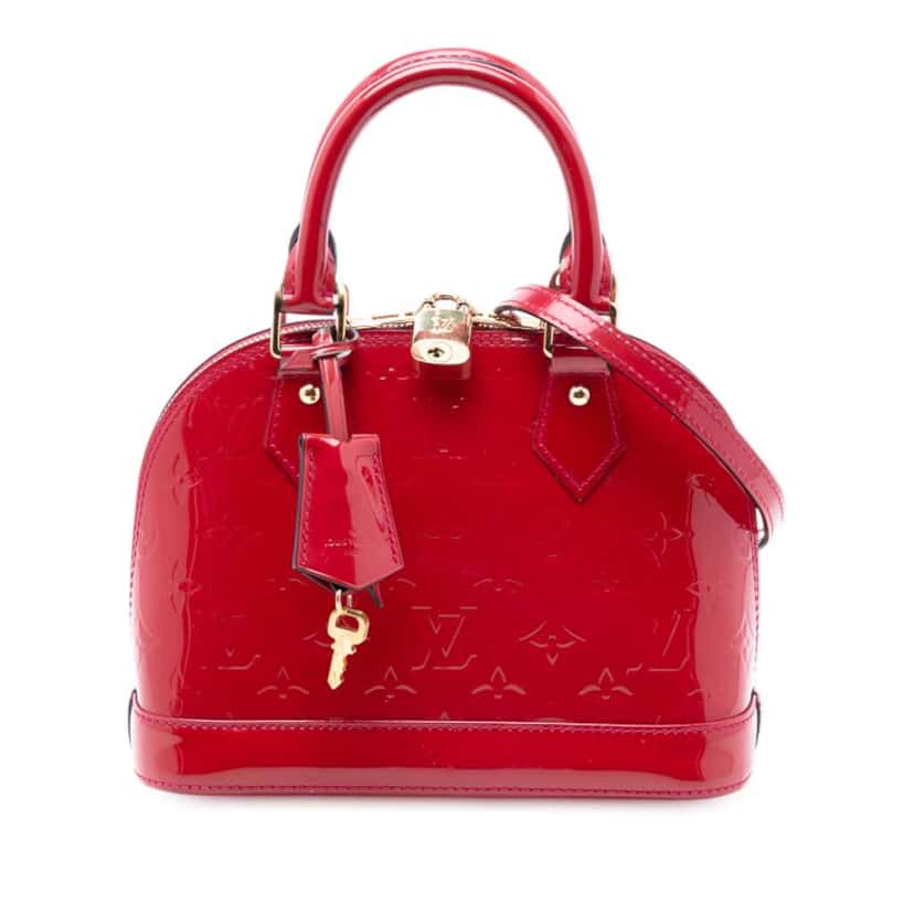 Louis Vuitton Monogram Vernis Alma BB Red Leather Good condition - Front View