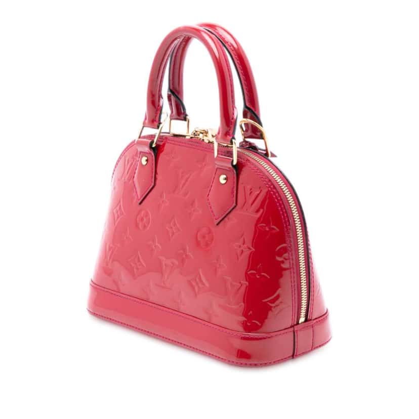 Louis Vuitton Monogram Vernis Alma BB Red Leather Good condition - Back View