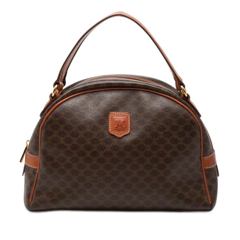 Celine Macadam Coated Canvas Dome Handbag Brown Canvas Good condition - Front View