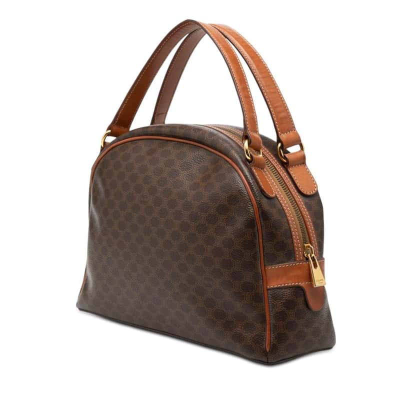 Celine Macadam Coated Canvas Dome Handbag Brown Canvas Good condition - Back View