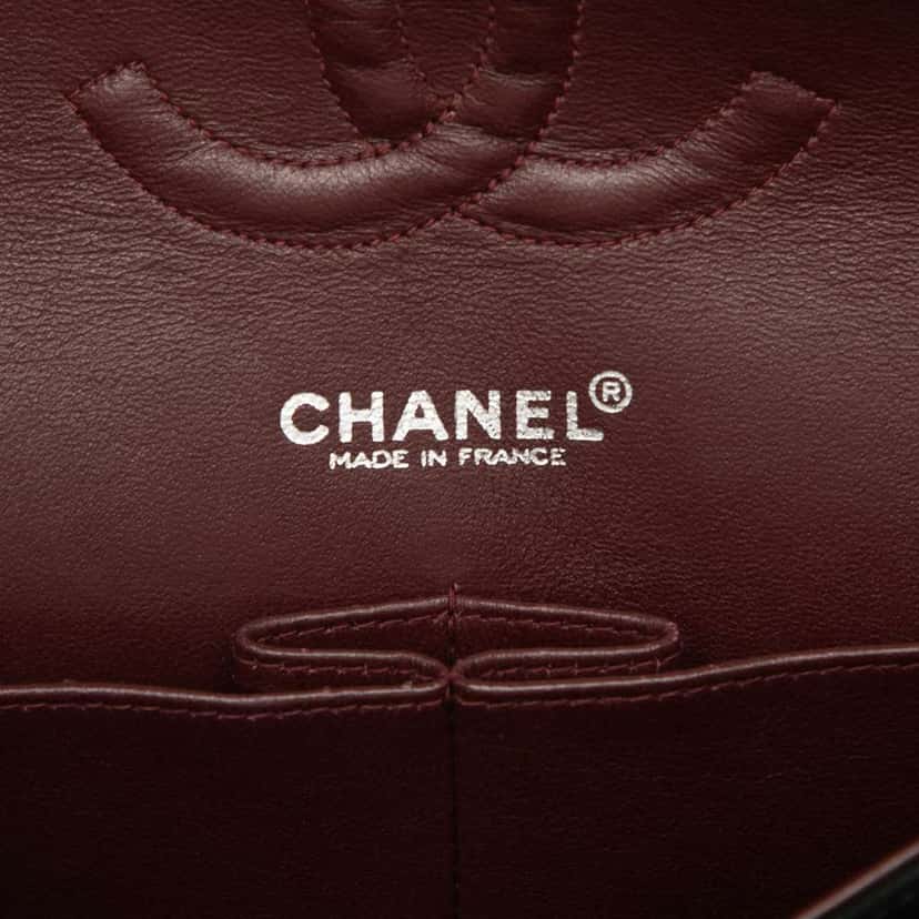 Chanel Medium Classic Jersey Bijoux Chain Double Flap Black Cotton Good condition - Box View