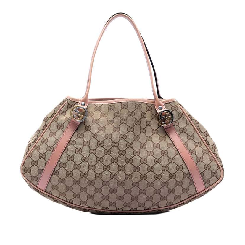 Gucci GG Canvas Twins Shoulder Bag Beige Good condition - Front View
