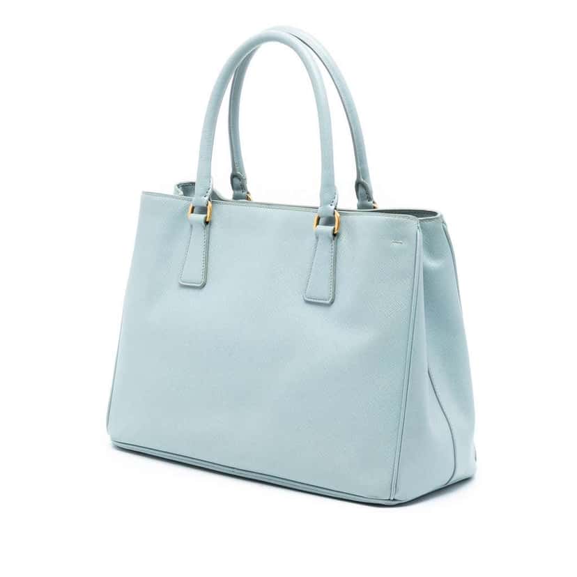 Prada Medium Saffiano Lux Galleria Satchel Blue Leather Good condition - Back View