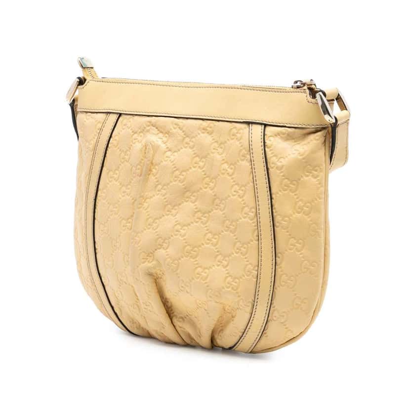 Gucci Guccissima Abbey D Ring Crossbody Beige Leather Good condition - Back View