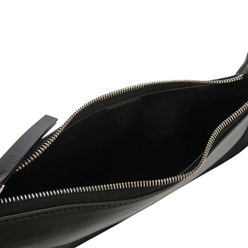 The Row Leather Half Moon Shoulder Bag Black Leather Good condition - Model View