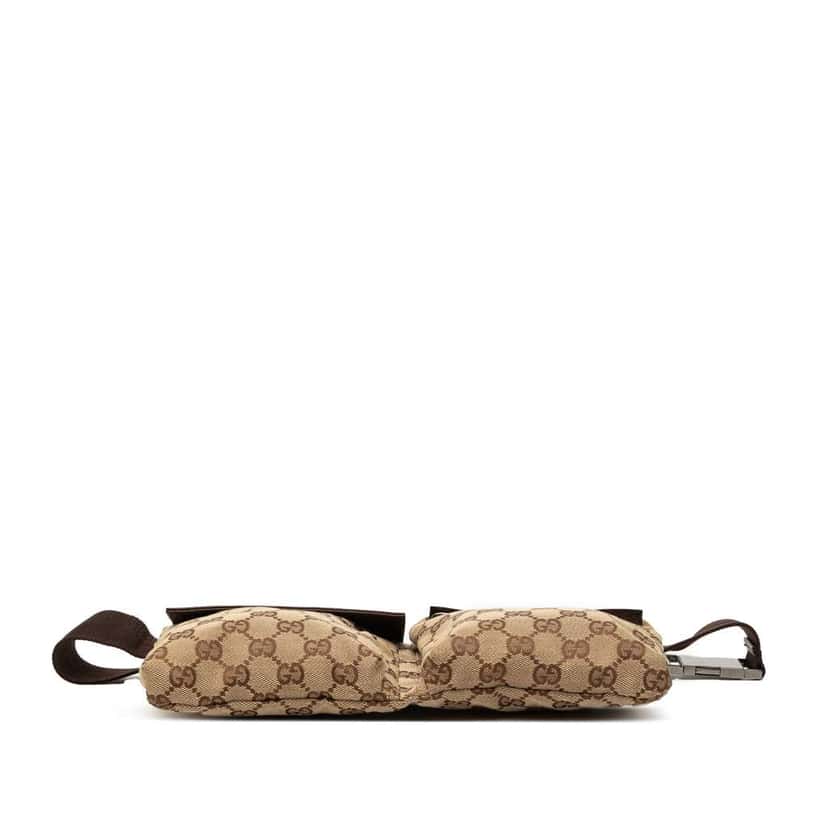 Gucci GG Canvas Double Pocket Belt Bag Beige Good condition - Inside View