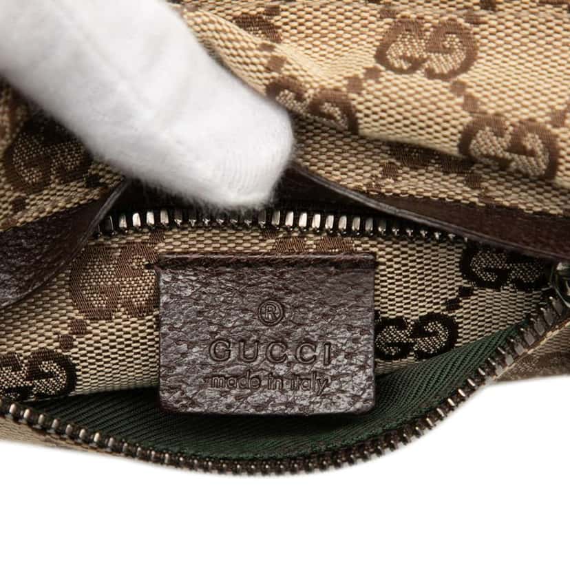 Gucci GG Canvas Double Pocket Belt Bag Beige Good condition - Box View