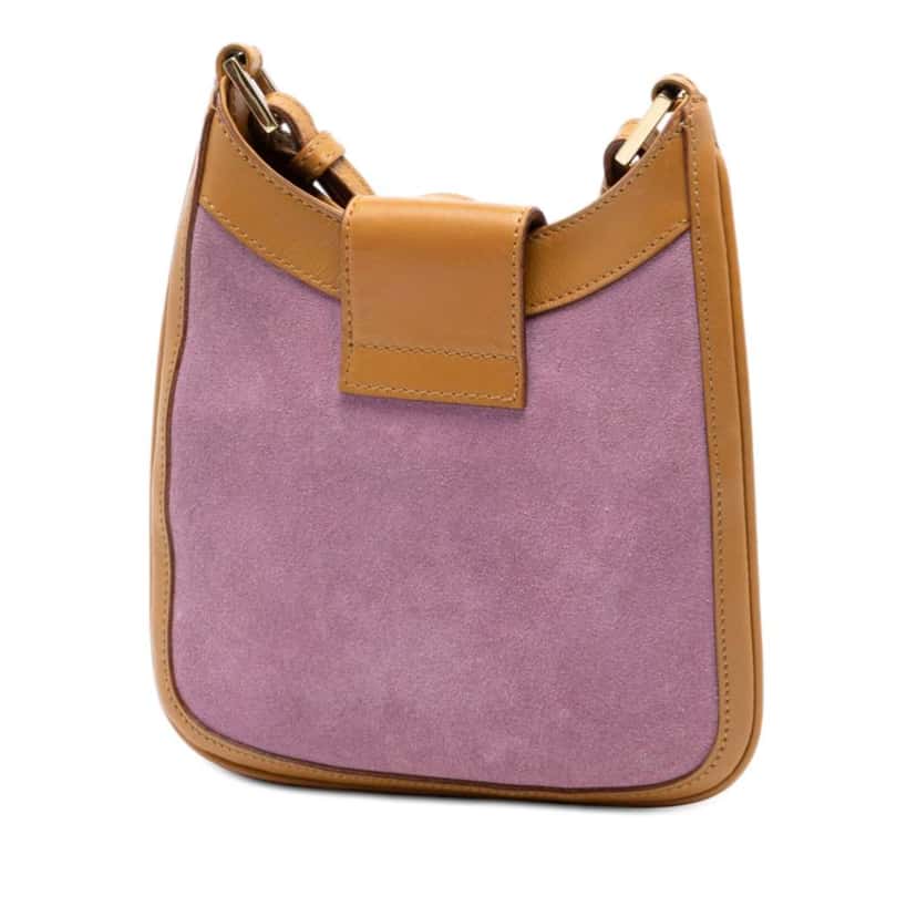 Gucci Suede Jackie Crossbody Purple Leather Good condition - Back View