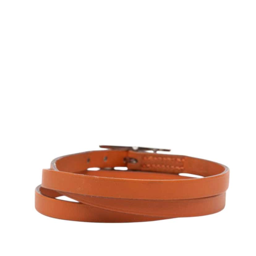 Hermès Leather Hapi 3 Bracelet M Orange Leather Very good condition - Inside View